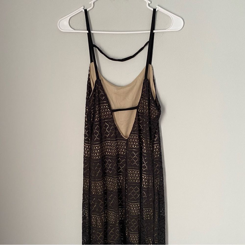 Joe & Elle Women’s Eyelet Lined Maxi Black Slip Dress size L - Picture 4 of 5